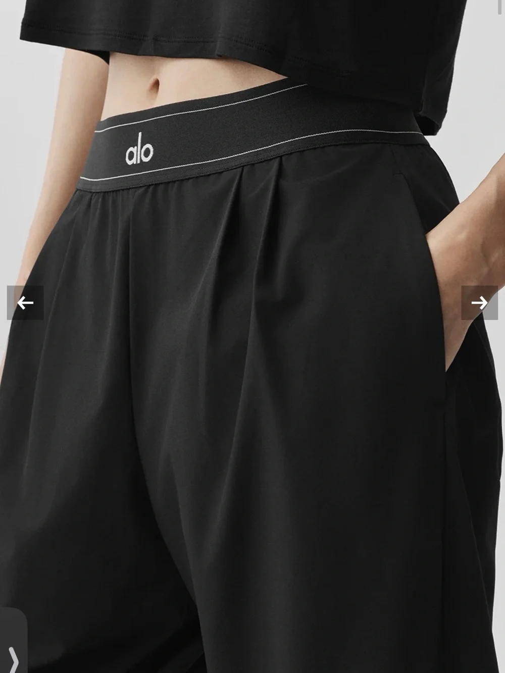 ALO Yoga Black High-Waist Wide Leg Pants